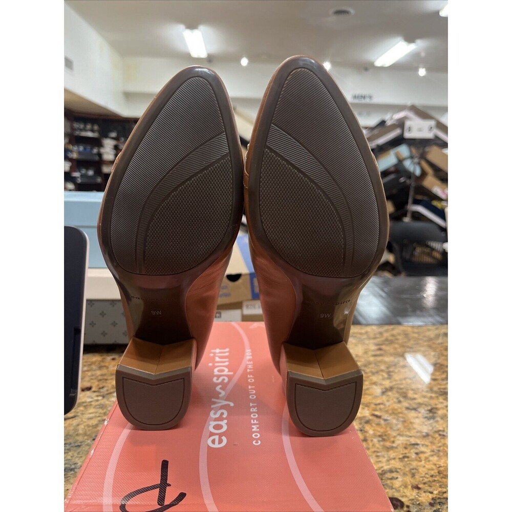 Easy Spirit Carlla Pumps Women's Medium Brown Leather Slip-on Block Size 9W - Picture 6 of 6